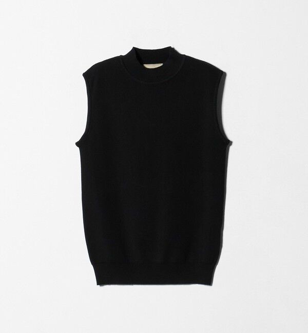 UNITED ARROWS「ハイネック ノースリーブ ニット ウォッシャブル」|ニット・セーター|BLACK