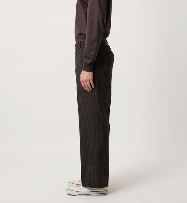 UNITED ARROWS「モダンチェック ノープリーツ ワイドストレート パンツ」|その他|