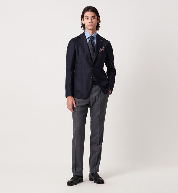 UNITED ARROWS「サージ テーパード 1プリーツ スラックス」|スラックス|