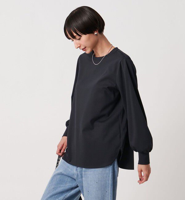 UNITED ARROWS「ポンチ ロングスリーブ カットソー ‐ウォッシャブル‐」|Tシャツ・カットソー|NAVY