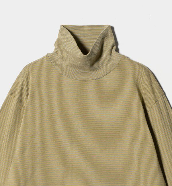 UNITED ARROWS「＜Yonetomi＞GARMENT DYED BORDER T-SHIRT/ボーダー タートルネック ロングTシャツ」|Tシャツ・カットソー|