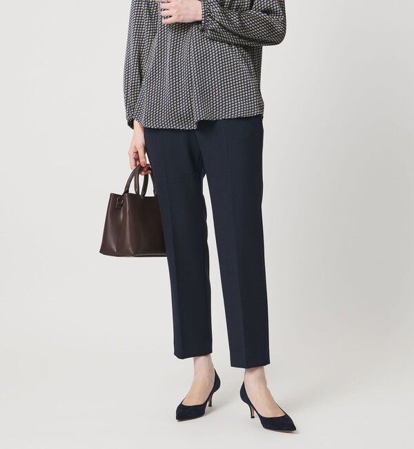 UNITED ARROWS「ダブルクロス ストレート パンツ ‐ウォッシャブル‐」|チノ|NAVY