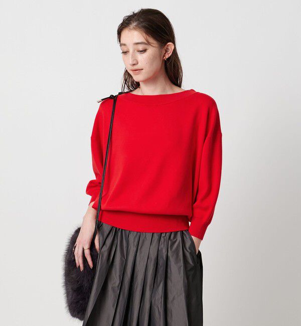 UNITED ARROWS「スヴィン オフネック ニット ‐ウォッシャブル‐」|ニット・セーター|RED