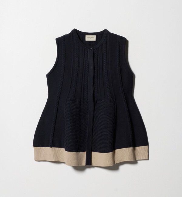 UNITED ARROWS「ケーブル ペプラム ノースリーブ ニット ベスト ‐ウォッシャブル‐」|ベスト・ジレ|