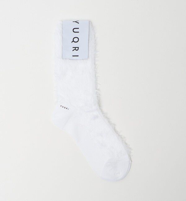 UNITED ARROWS「＜YUQRI＞FAUX FUR ソックス」|ソックス|WHITE