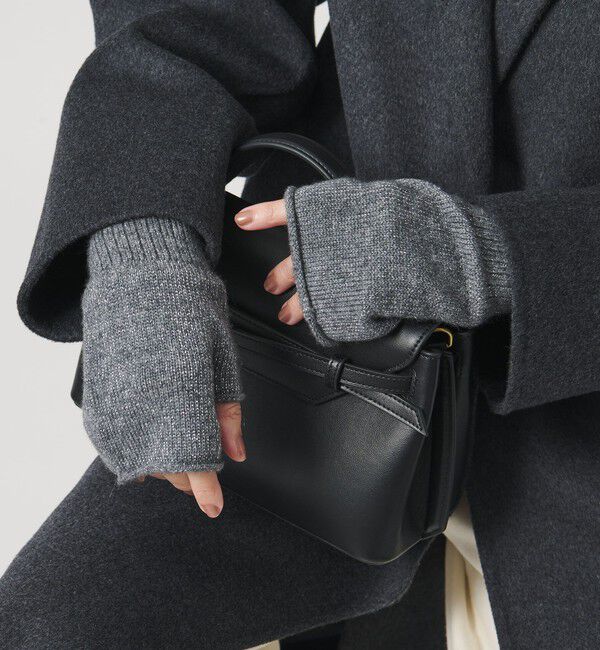 UNITED ARROWS「ラメニット フィンガーレスグローブ」|手袋|MD.GRAY