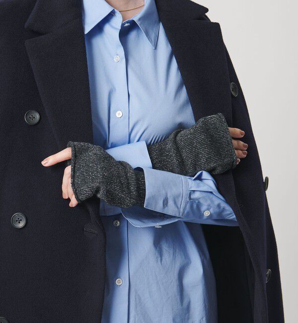 UNITED ARROWS「ラメニット フィンガーレスグローブ」|手袋|DK.GRAY