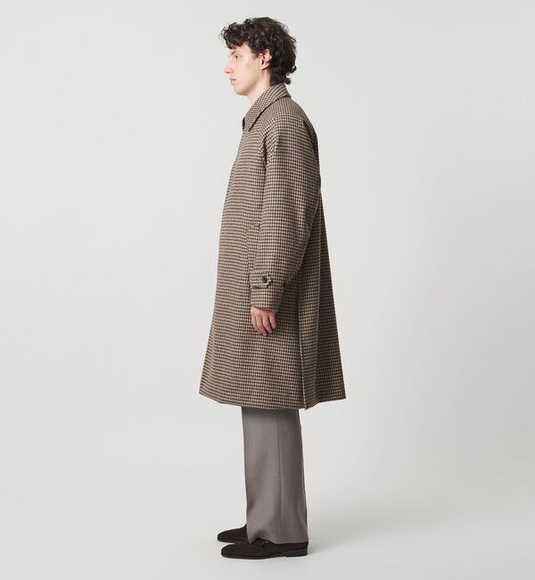 UNITED ARROWS「ウーステッドメルトン チェック バルマカーンコート」|ステンカラーコート|