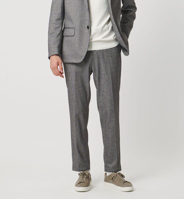 UNITED ARROWS「ホームスパン ジャージー ノープリーツ パンツ UA COZY ウォッシャブル ヨコストレッチ 防しわ」|スーツ|