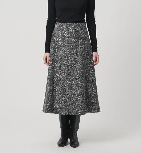 UNITED ARROWS「シルクネップ ツイードライク スカート」|フレア|