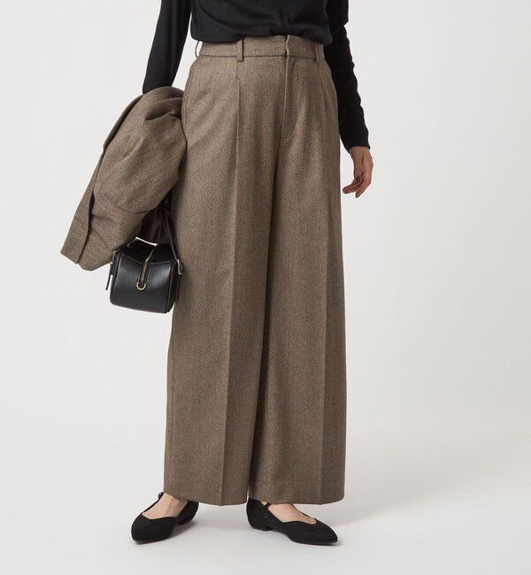 UNITED ARROWS green label relaxing「［size SHORT/TALLあり］ホームスパン ストレート パンツ ストレッチ」|スラックス|