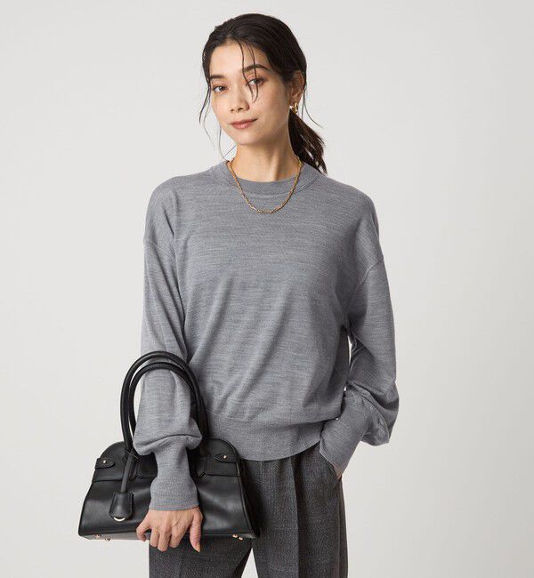 UNITED ARROWS green label relaxing「エブリニット クルーネック ウォッシャブル」|ニット・セーター|MD.GRAY