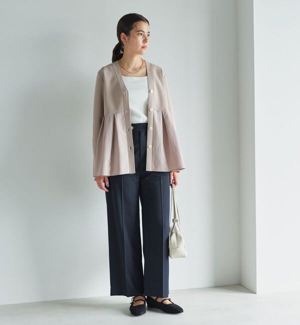 UNITED ARROWS green label relaxing「ドッキング ペプラム Vネック ニット カーディガン -ウォッシャブル-」|カーディガン|