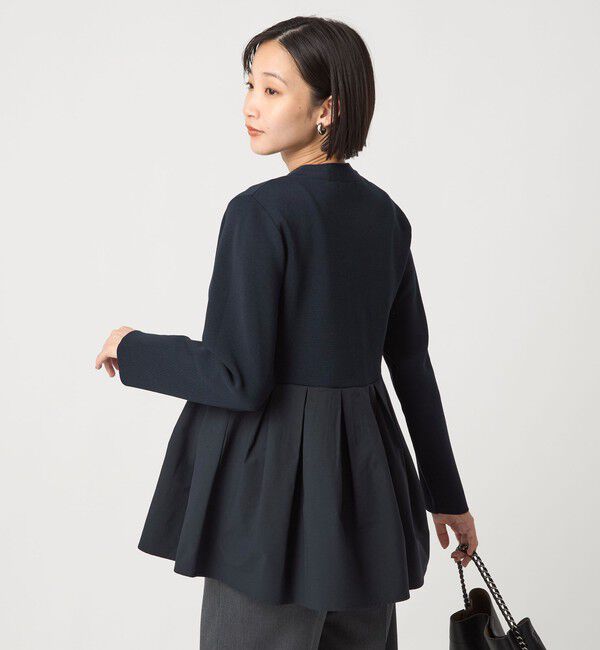 UNITED ARROWS green label relaxing「ドッキング ペプラム Vネック ニット カーディガン -ウォッシャブル-」|カーディガン|