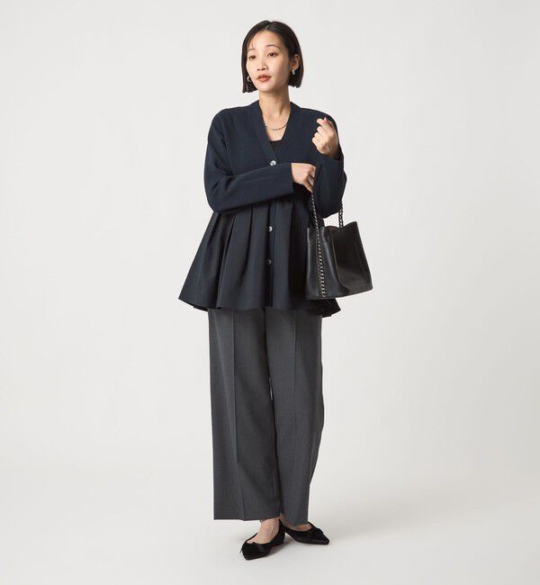 UNITED ARROWS green label relaxing「ドッキング ペプラム Vネック ニット カーディガン -ウォッシャブル-」|カーディガン|