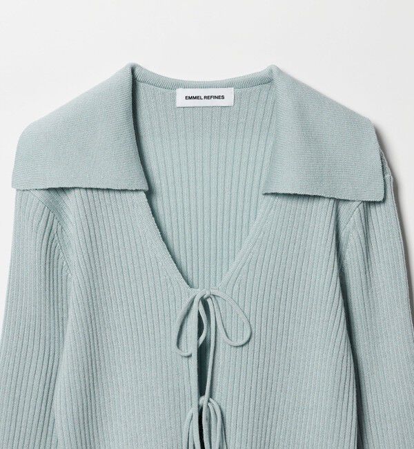 EMMEL REFINES「＜EMMEL REFINES＞EM フロントリボン エリツキ ニット」|ニット・セーター|