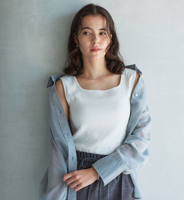 UNITED ARROWS green label relaxing「デコルテ フライス タンクトップ 2」|タンクトップ|OFF WHITE