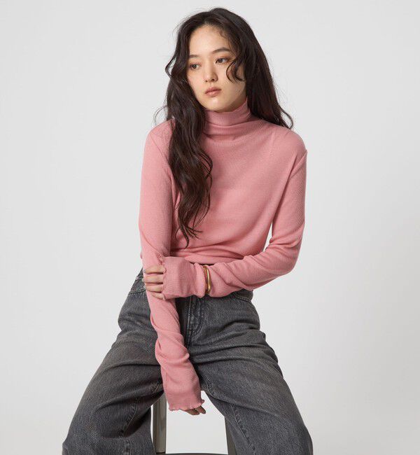 UNITED ARROWS green label relaxing「テレコ タートルネック プルオーバー」|Tシャツ・カットソー|LT.PINK