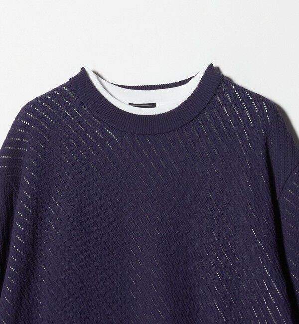 UNITED ARROWS green label relaxing「メッシュ レイヤード クルーネック ニット」|ニット・セーター|