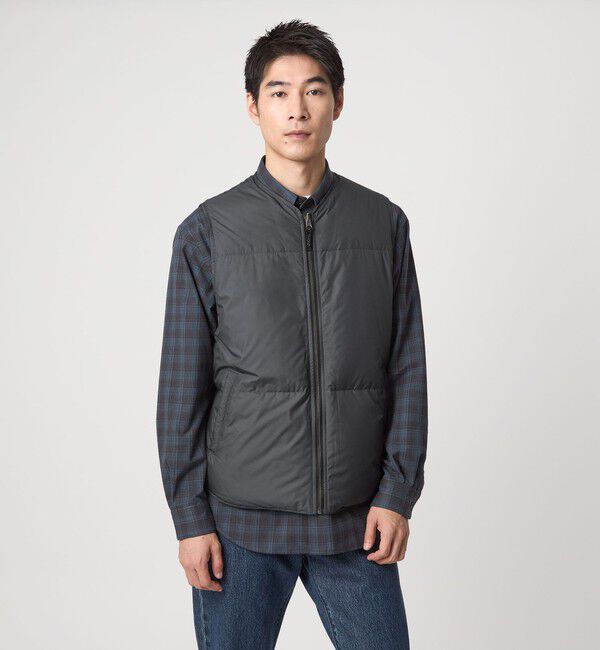 UNITED ARROWS green label relaxing「【別注】＜TAION＞ドライバーズ リバーシブル ダウン ベスト」|ダウン|DK.GRAY