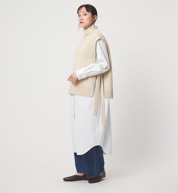 UNITED ARROWS green label relaxing「ニット ベスト &times; シャツ ワンピース セット」|ワンピース|