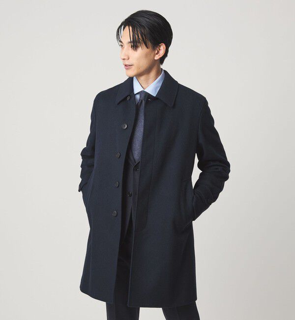 UNITED ARROWS green label relaxing「ウールカシミヤ バルカラーコート ステンカラーコート」|ステンカラーコート|NAVY