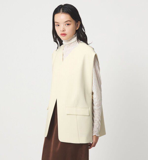 EMMEL REFINES「＜EMMEL REFINES＞EM サイドベルト ジレ」|テーラードジャケット|OFF WHITE