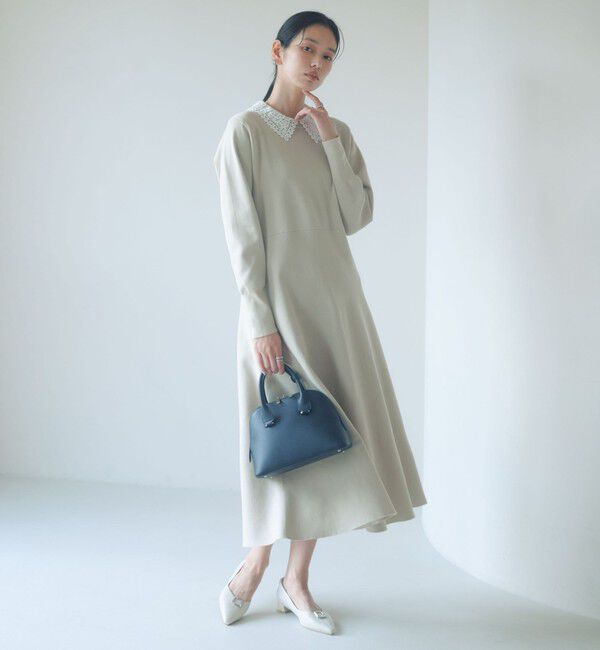 UNITED ARROWS green label relaxing「エリレース 2WAY ニット ワンピース ウォッシャブル」|ワンピース|BEIGE