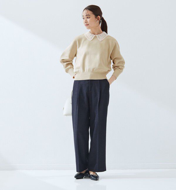 UNITED ARROWS green label relaxing「【WEB限定】エリレース 2WAY ニット プルオーバー ウォッシャブル」|ニット・セーター|
