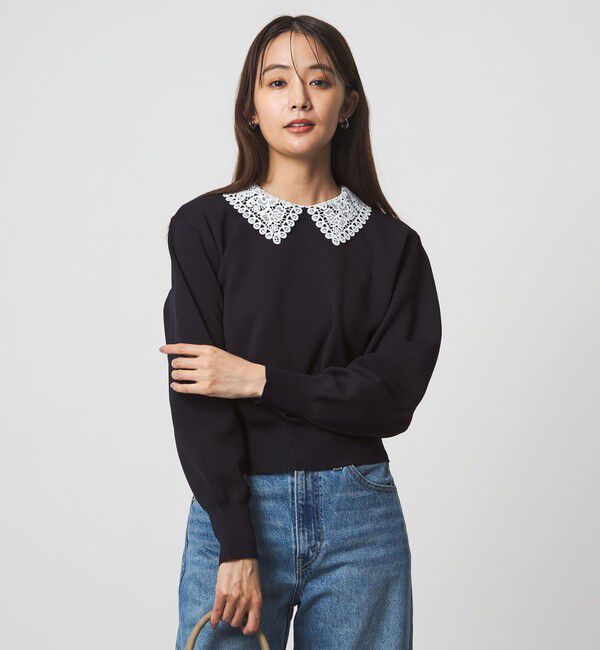 UNITED ARROWS green label relaxing「【WEB限定】エリレース 2WAY ニット プルオーバー ウォッシャブル」|ニット・セーター|