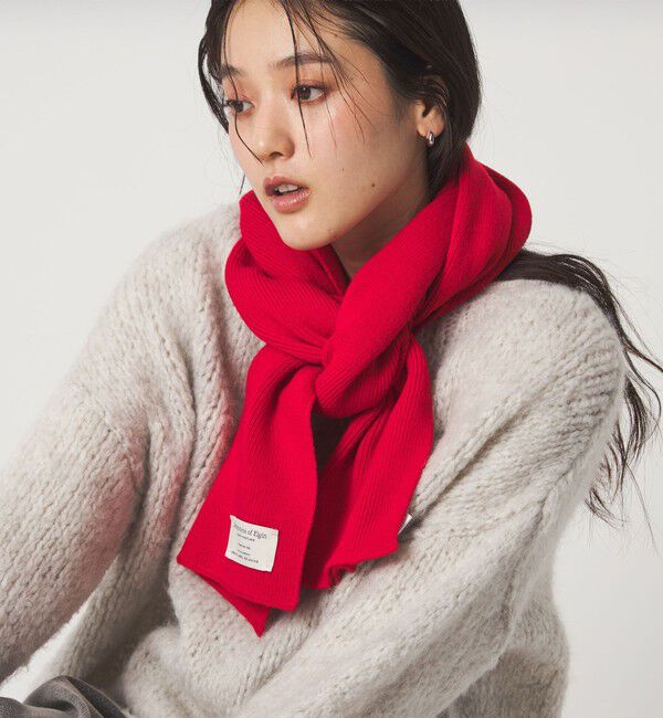 UNITED ARROWS green label relaxing「【別注】＜Johnstons of Elgin＞ニット マフラー」|ストール|RED