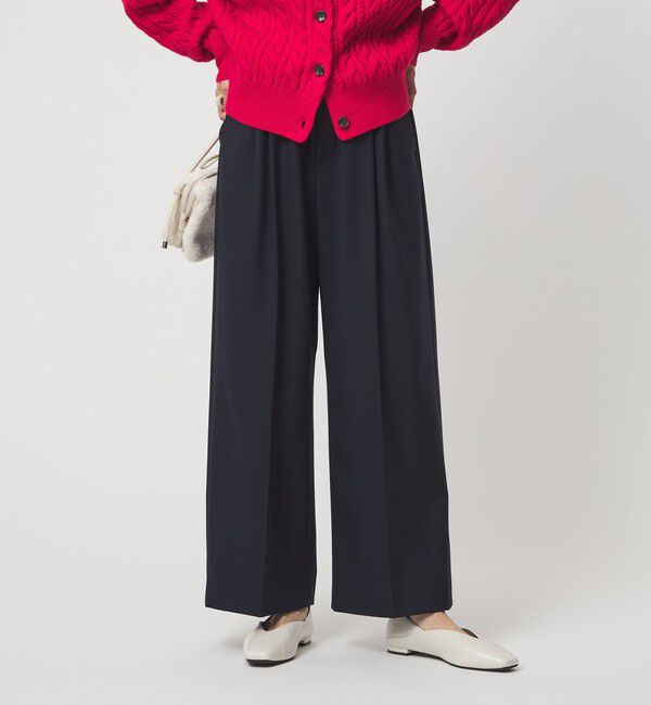 UNITED ARROWS green label relaxing「イージー 2タック ワイド パンツ」|その他|NAVY