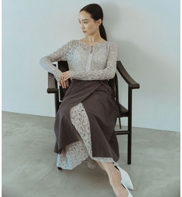 UNITED ARROWS green label relaxing「＜SEASONAL COLLECTION＞ラップ レイヤード スカート」|台形|