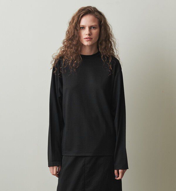 STEVEN ALAN「＜Steven Alan＞ウール ジャージー ロングスリーブ Tシャツ」|Tシャツ・カットソー|BLACK
