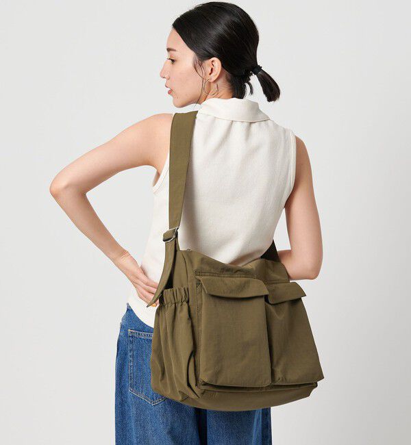 BEAUTY&YOUTH UNITED ARROWS「フロント ダブルポケット ビッグ ショルダーバッグ」|ショルダー・メッセンジャー|OLIVE