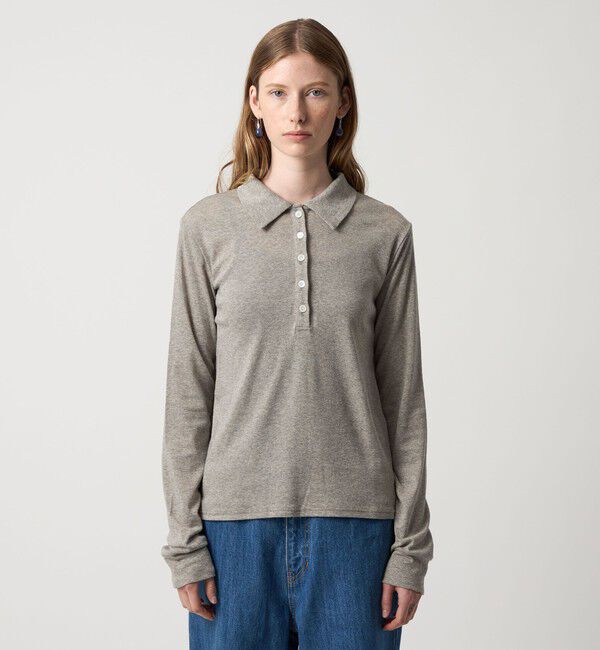 STEVEN ALAN「＜Steven Alan＞ラメ ジャージー ポロカットソー」|Tシャツ・カットソー|