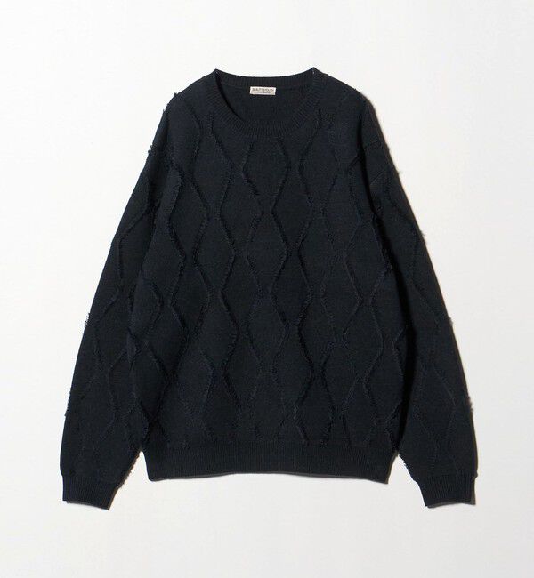 BEAUTY&YOUTH UNITED ARROWS「フリンジ パターン クルーネック ニット」|ニット・セーター|