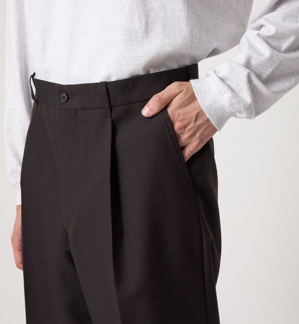 STEVEN ALAN「＜Steven Alan＞ ウール オックスフォード アウト ワンプリーツ スラックス」|スラックス|