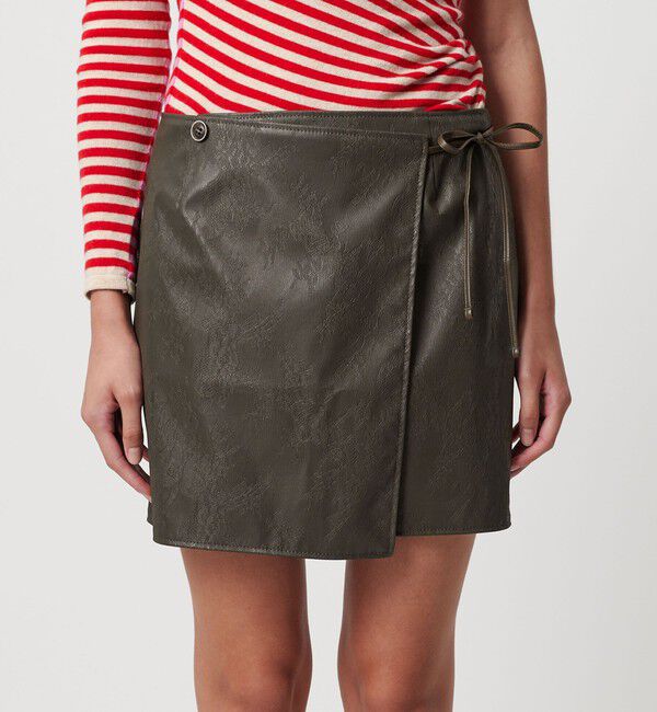 ATTISESSION「＜ATTISESSION＞レザーライク リバーシブル ラップ ミニスカート」|スカート|