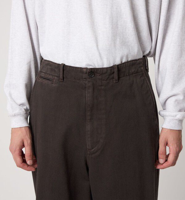 STEVEN ALAN「＜Steven Alan＞ ツイル ガーメントダイ アーミー ノープリーツ トラウザーズ」|チノ|
