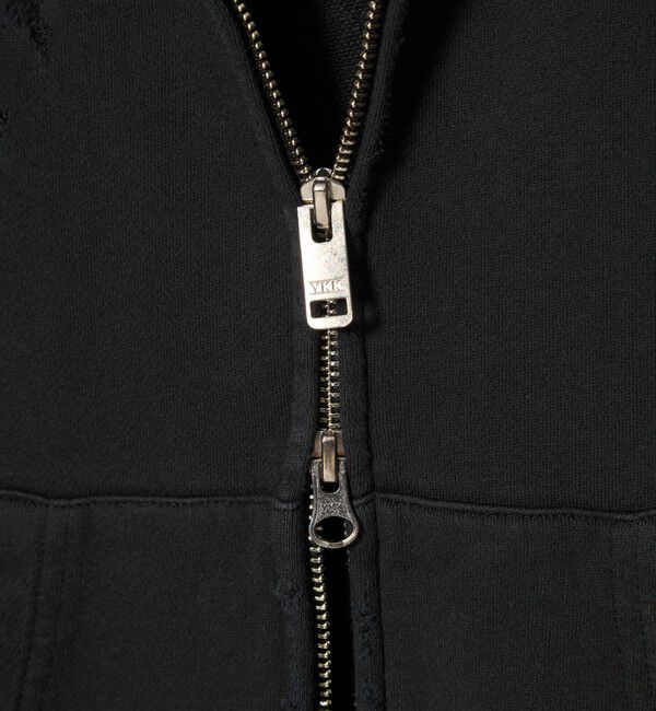 MONKEY TIME「フレンチテリー ディストレスト フルジップ フーディー」|カーディガン|