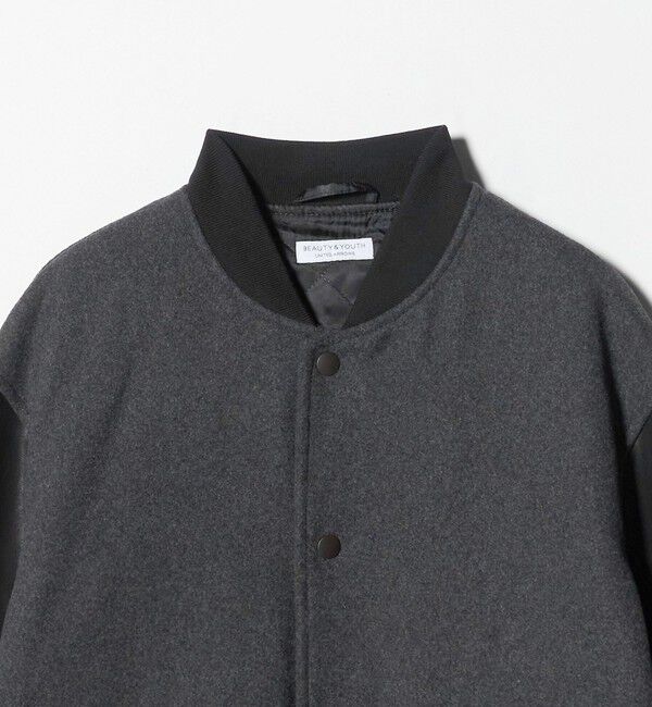 BEAUTY&YOUTH UNITED ARROWS「【WEB限定 WARDROBE SMART】グレーメルトン レザーライク スタジャン」|ブルゾン・スタジャン|