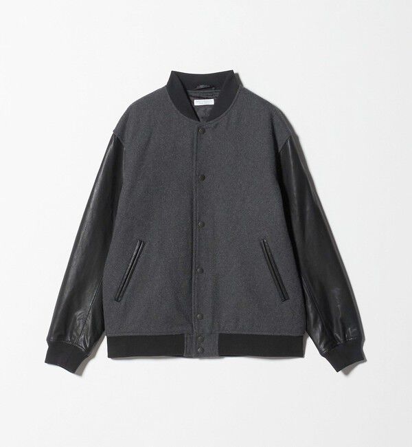 BEAUTY&YOUTH UNITED ARROWS「【WEB限定 WARDROBE SMART】グレーメルトン レザーライク スタジャン」|ブルゾン・スタジャン|
