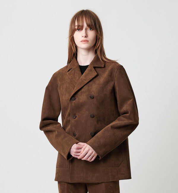 ATTISESSION「＜ATTISESSION＞スエードライク ボンディング Pコート」|その他|DK.BROWN