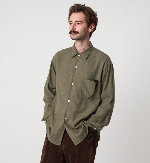 STEVEN ALAN「＜Steven Alan＞ ネル マイクロチェック オープンカラー シャツ BOX」|シャツ・ブラウス|