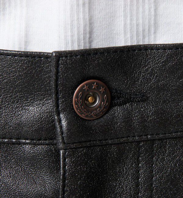 MONKEY TIME「レザーライク 5P パンツ」|チノ|