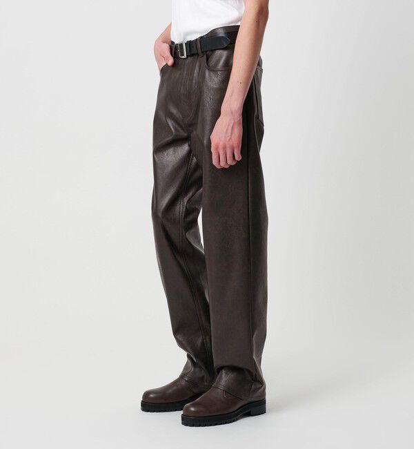 MONKEY TIME「レザーライク 5P パンツ」|チノ|