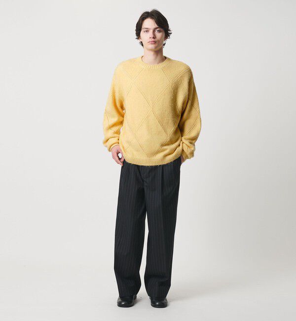 MONKEY TIME「モヘヤミックス ダイヤパターン クルーネック ニット」|ニット・セーター|