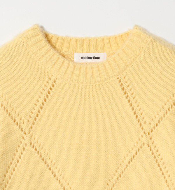 MONKEY TIME「モヘヤミックス ダイヤパターン クルーネック ニット」|ニット・セーター|