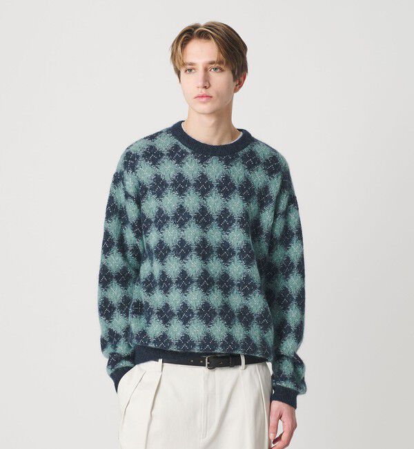 BEAUTY&YOUTH UNITED ARROWS「ロンバス モヘヤ クルーネック ニット」|ニット・セーター|NAVY